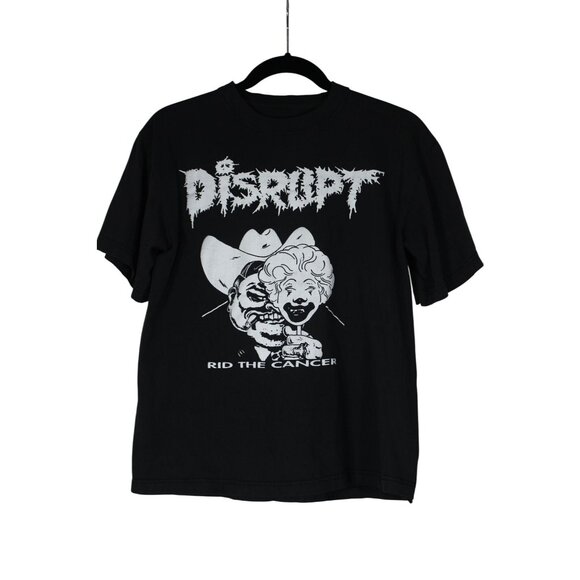 Disrupt‎ Rid the Cancer vintage crew neck crust punk t shirt Feeding the World - Picture 1 of 11